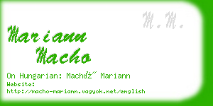 mariann macho business card